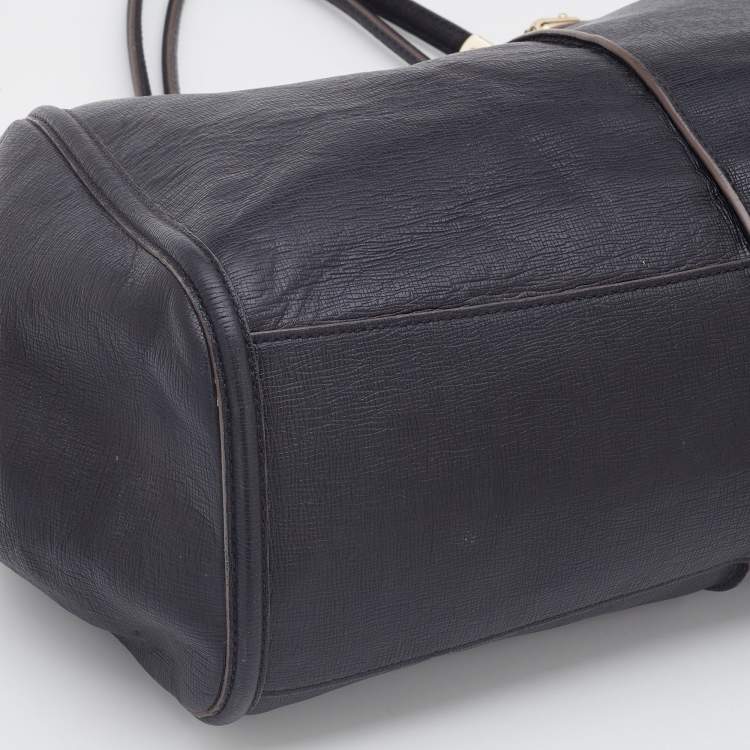 Pre Owned Coach Black Leather Madison Pinnacle Carrie Satchel