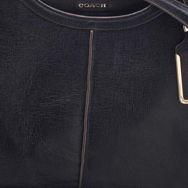 Pre Owned Coach Black Leather Madison Pinnacle Carrie Satchel