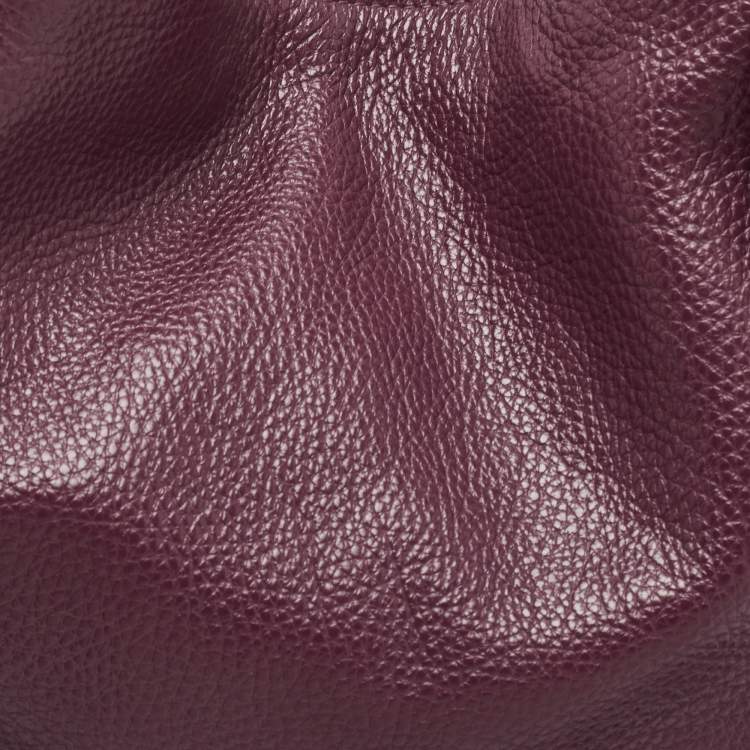 Pre Owned Coach Purple Leather Edie Shoulder Bag