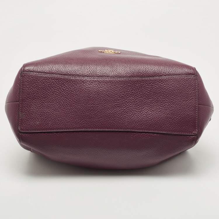 Pre Owned Coach Purple Leather Edie Shoulder Bag