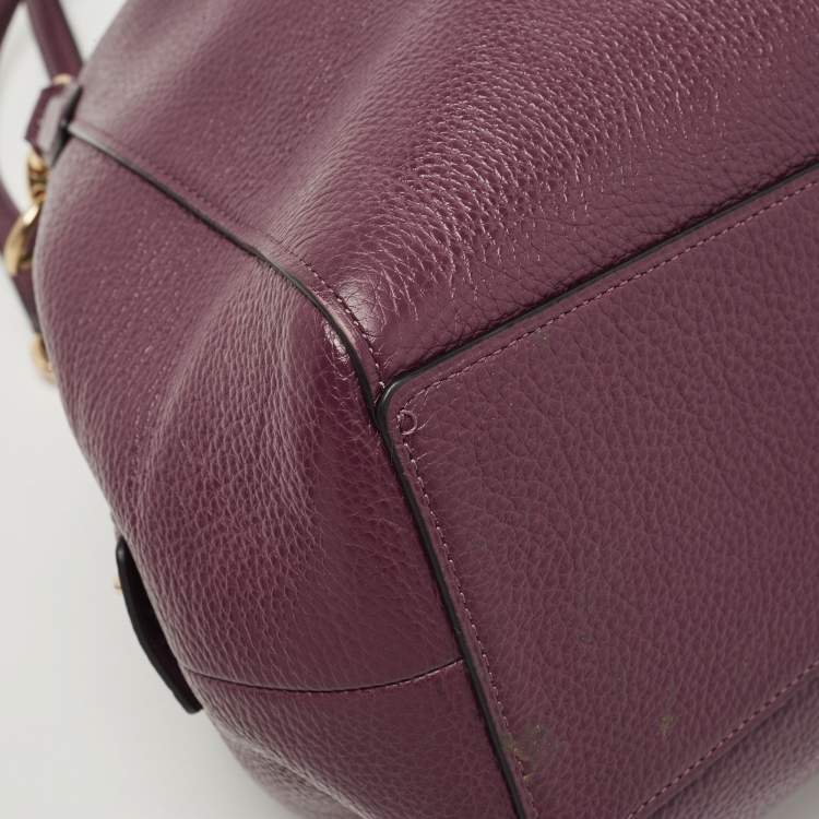 Pre Owned Coach Purple Leather Edie Shoulder Bag