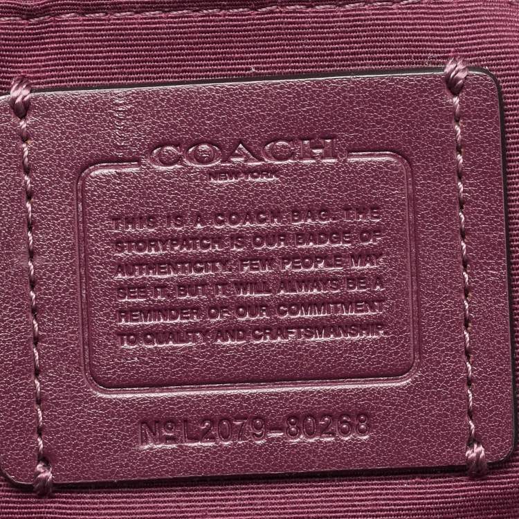 Pre Owned Coach Purple Leather Edie Shoulder Bag