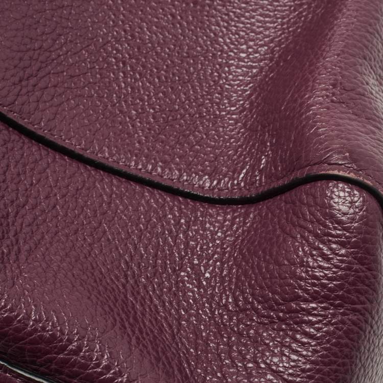Pre Owned Coach Purple Leather Edie Shoulder Bag