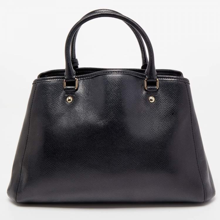 Pre Owned Coach Black Leather Margot Carryall Satchel