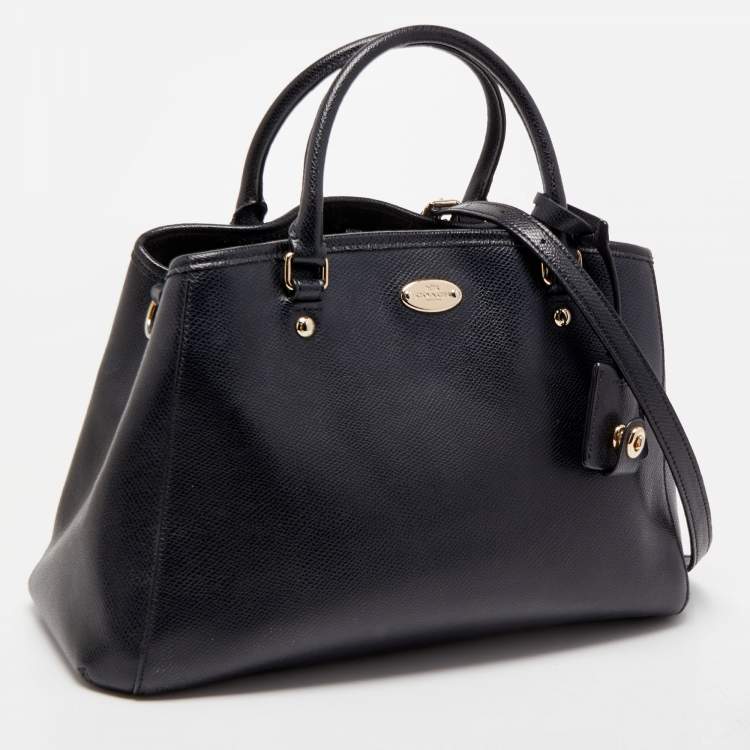 Pre Owned Coach Black Leather Margot Carryall Satchel