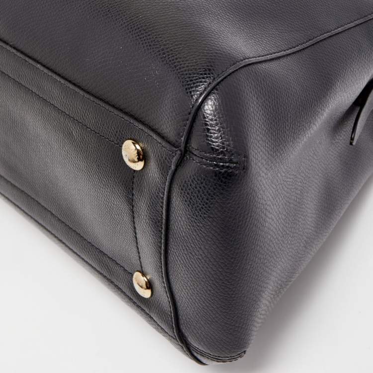 Pre Owned Coach Black Leather Margot Carryall Satchel