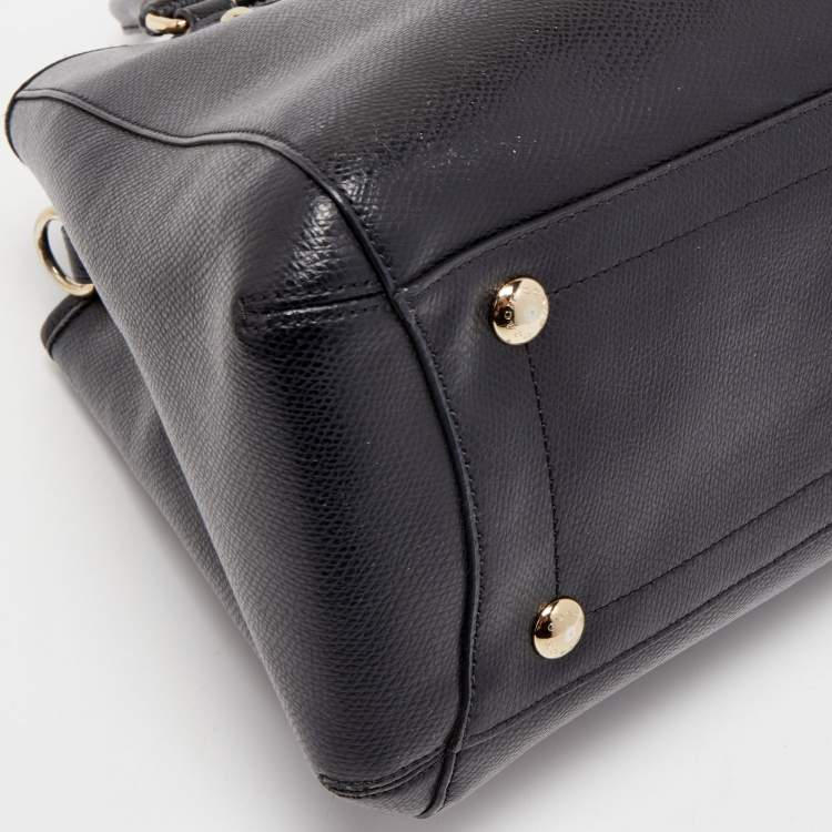 Pre Owned Coach Black Leather Margot Carryall Satchel
