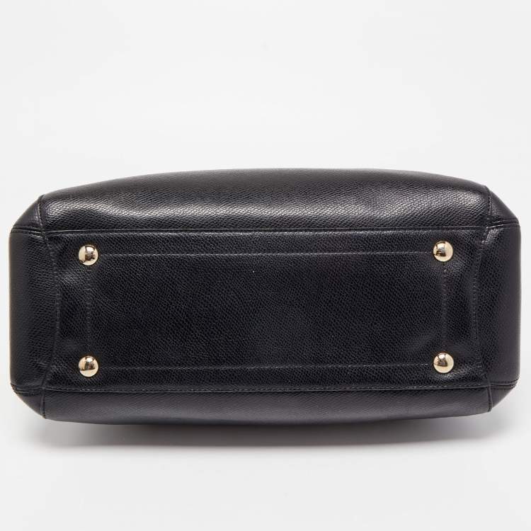 Pre Owned Coach Black Leather Margot Carryall Satchel