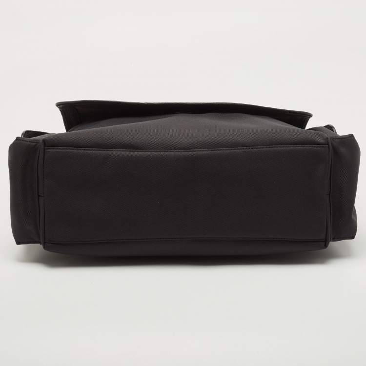 Pre Owned Coach Black Nylon and Leather Baby Messenger Bag