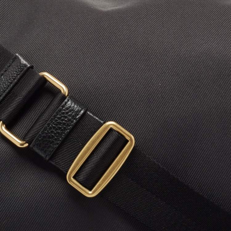 Pre Owned Coach Black Nylon and Leather Baby Messenger Bag