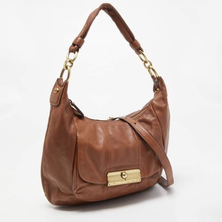 Pre Owned Coach Brown Leather Kristin Hobo