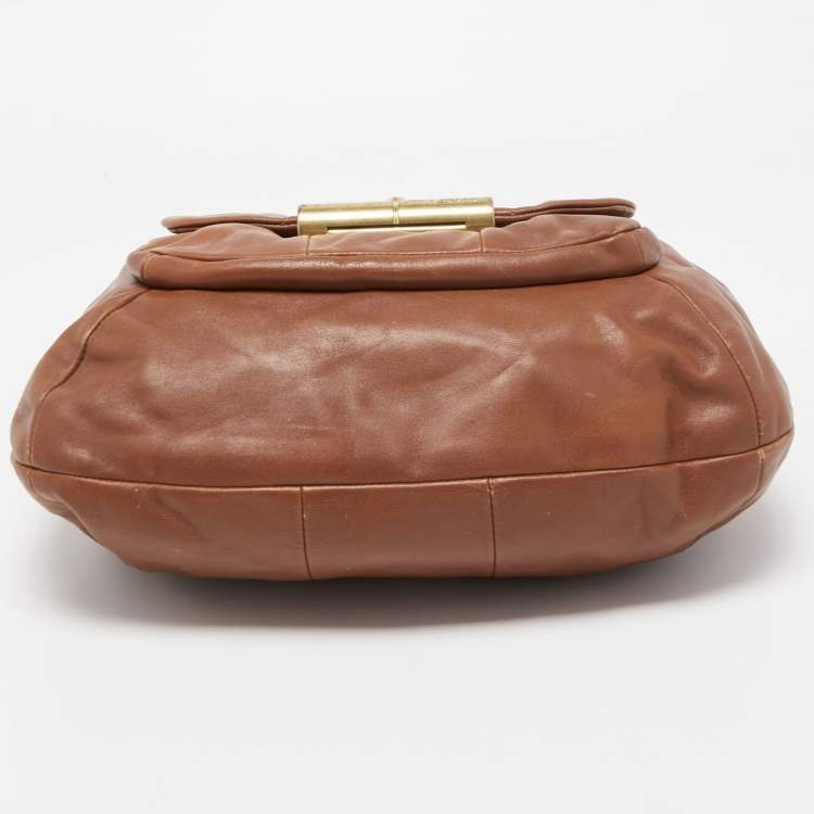 Pre Owned Coach Brown Leather Kristin Hobo