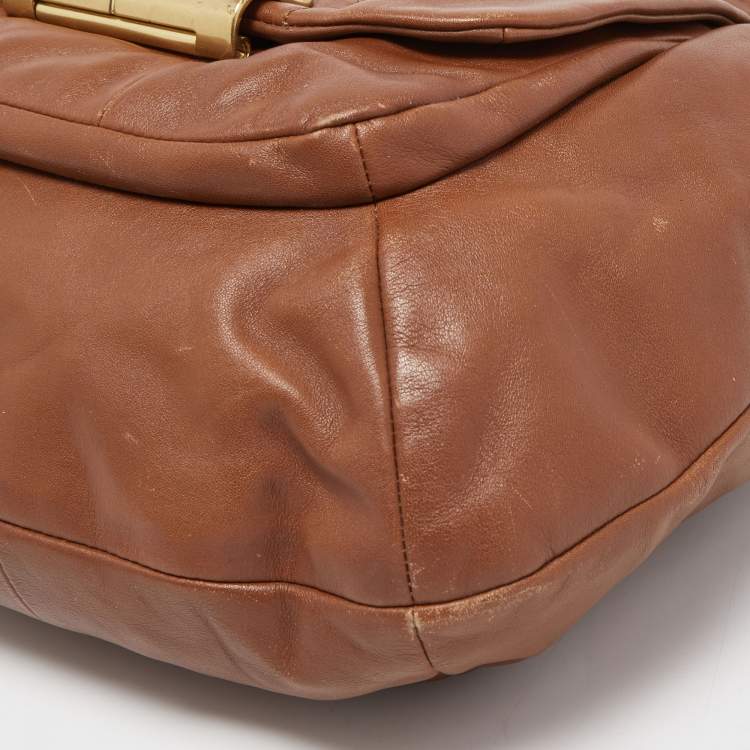 Pre Owned Coach Brown Leather Kristin Hobo
