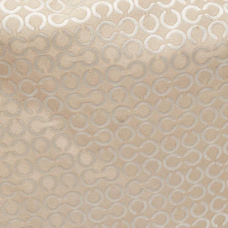 Pre Owned Coach Cream Op Art Fabric and Leather Madison Hobo 