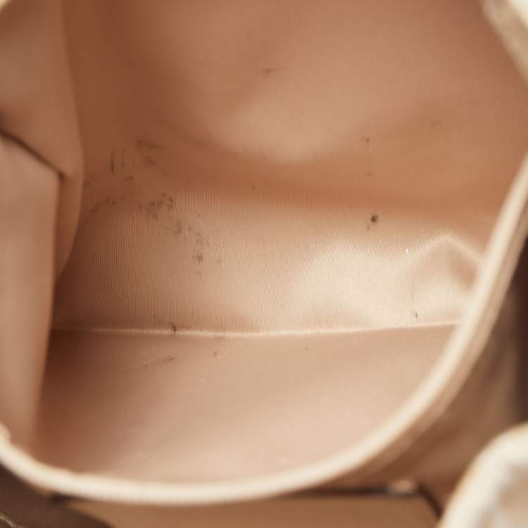 Pre Owned Coach Cream Op Art Fabric and Leather Madison Hobo 