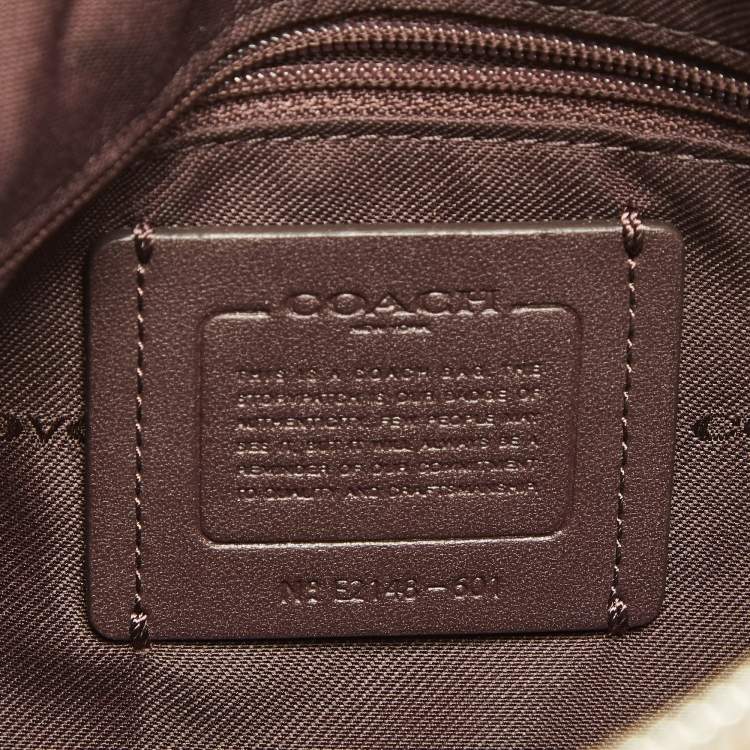 Pre Owned Coach Taupe Pebbled Leather Soft Shay Shoulder Bag