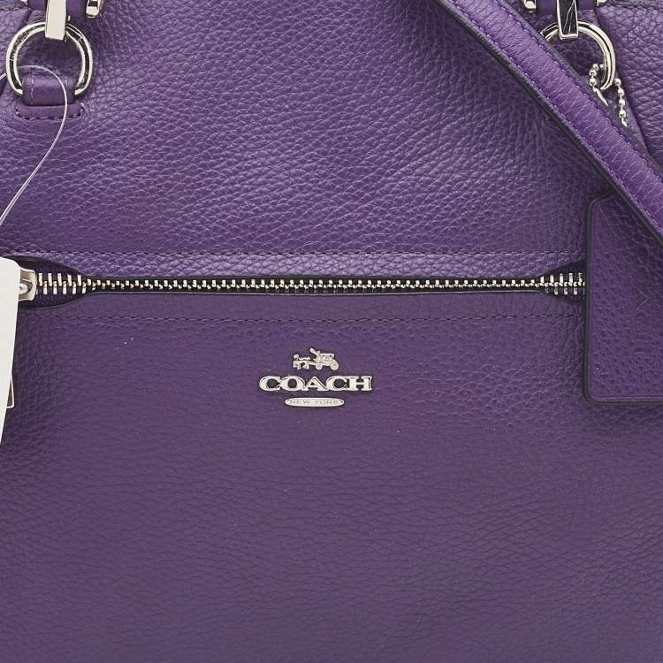 Pre Owned Coach Purple Pebbled Leather Prairie Satchel