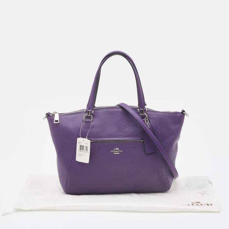 Pre Owned Coach Purple Pebbled Leather Prairie Satchel