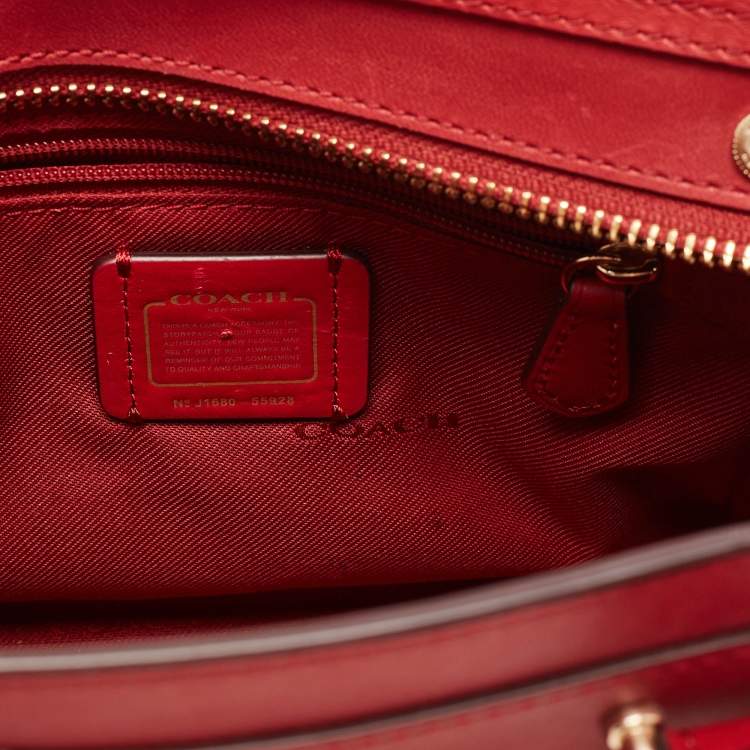 Pre Owned Coach Red Leather Swagger 20 Tote