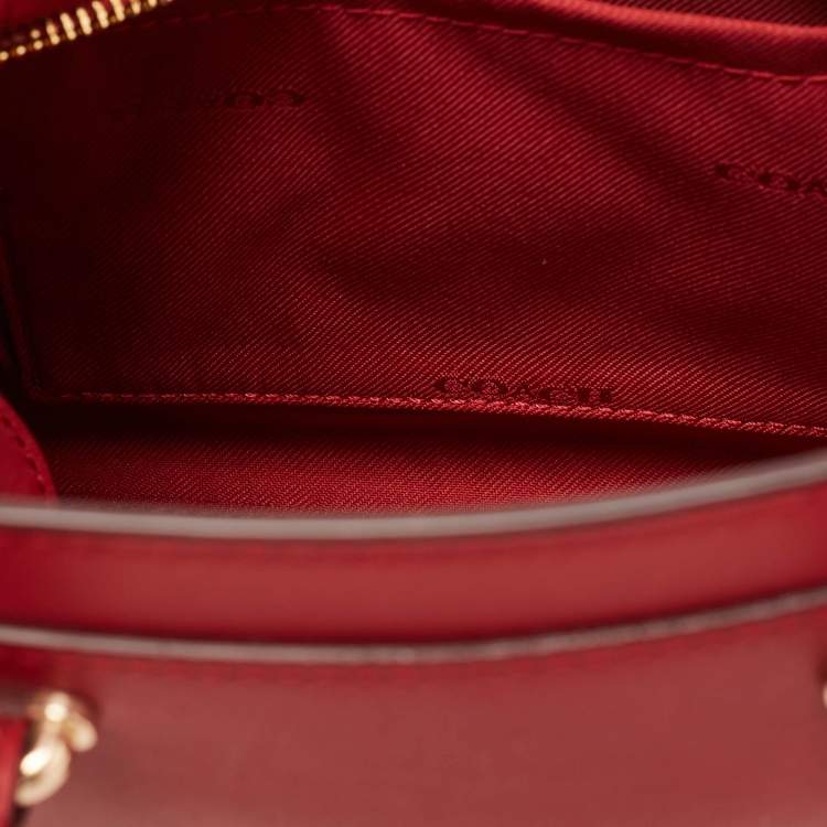 Pre Owned Coach Red Leather Swagger 20 Tote