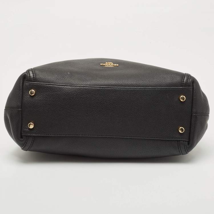 Pre Owned Coach Black Leather Turnlock Edie Shoulder Bag