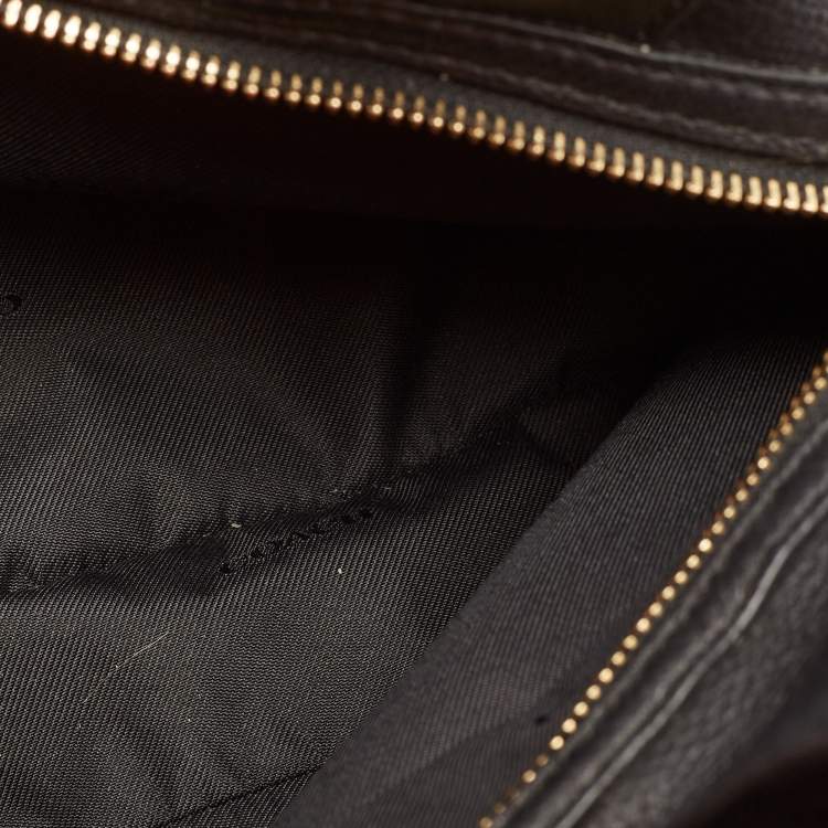Pre Owned Coach Black Leather Turnlock Edie Shoulder Bag