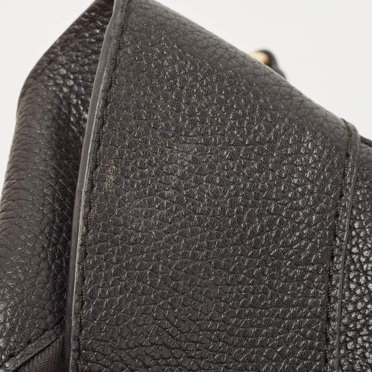 Pre Owned Coach Black Leather Turnlock Edie Shoulder Bag