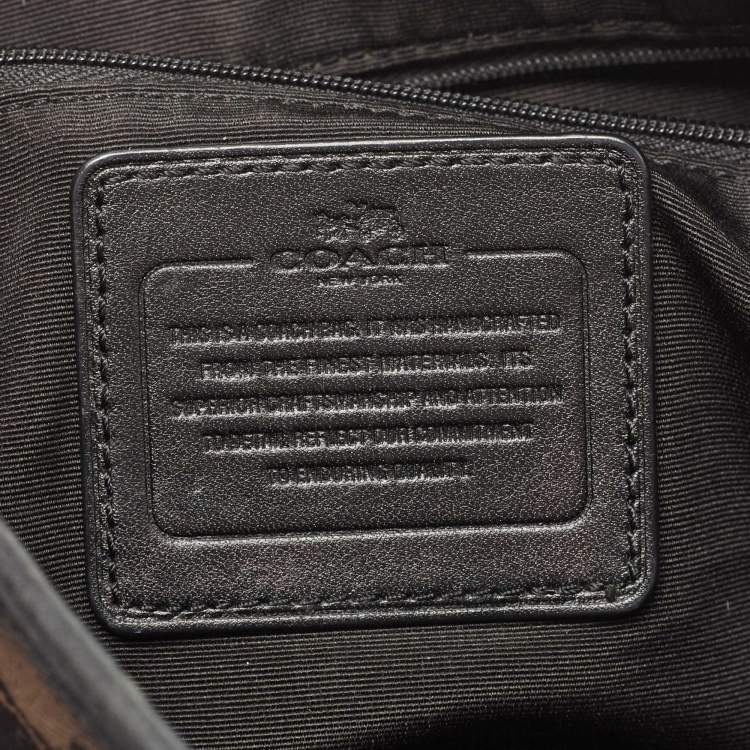 Pre Owned Coach Back Signature Canvas and Leather File Messenger Bag