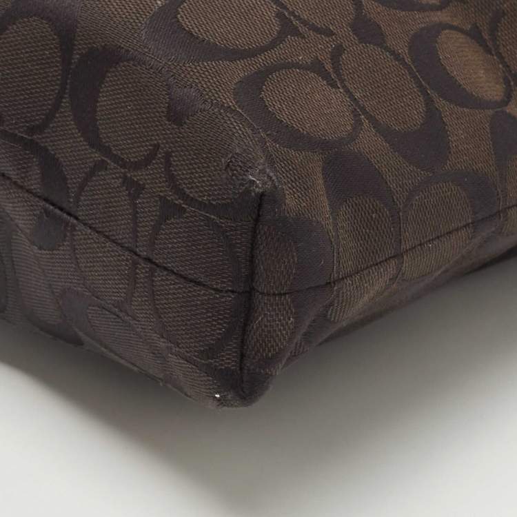 Pre Owned Coach Back Signature Canvas and Leather File Messenger Bag