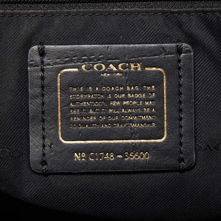 Pre Owned Coach Black Leather Sophia Tote