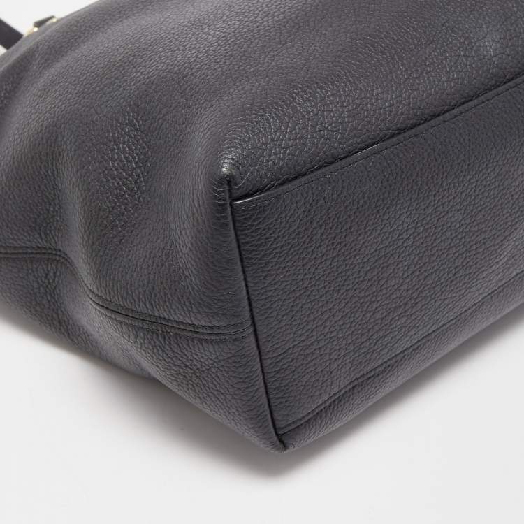 Pre Owned Coach Black Leather Sophia Tote