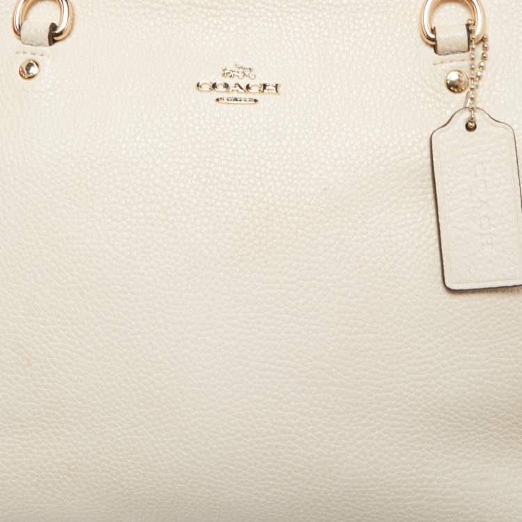 Pre Owned Coach Light Beige Leather Small Sophia Tote