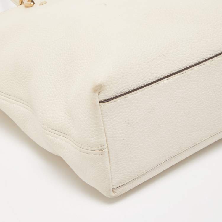 Pre Owned Coach Light Beige Leather Small Sophia Tote
