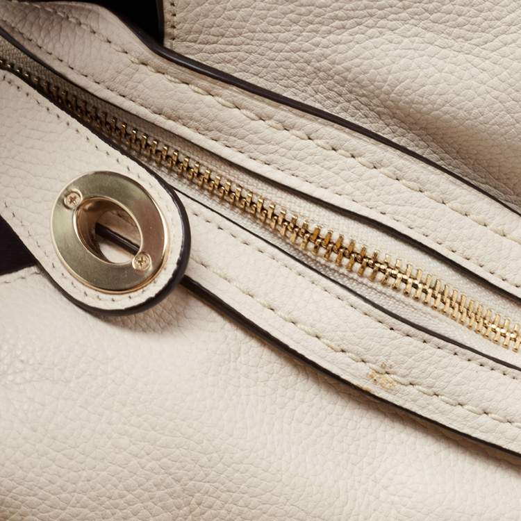 Pre Owned Coach Off White Leather Edie 31 Shoulder Bag