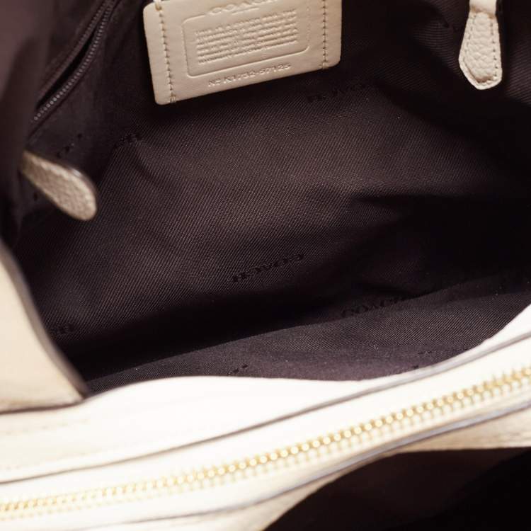 Pre Owned Coach Off White Leather Edie 31 Shoulder Bag