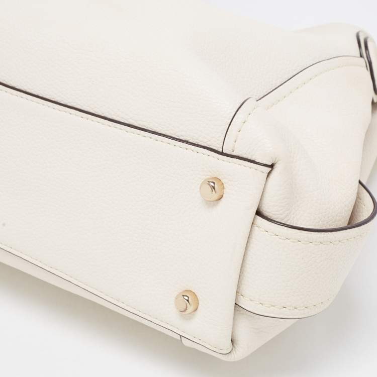 Pre Owned Coach Off White Leather Edie 31 Shoulder Bag