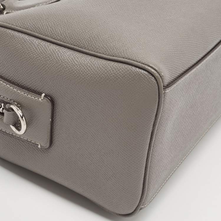 Pre Owned Coach Grey Leather Mini Bennett Satchel