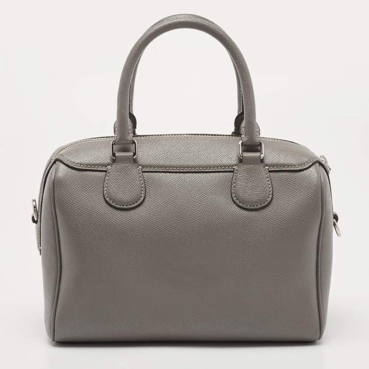 Pre Owned Coach Grey Leather Mini Bennett Satchel