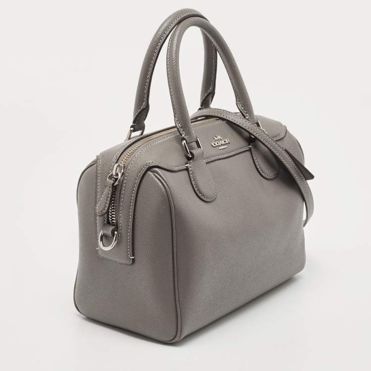 Pre Owned Coach Grey Leather Mini Bennett Satchel
