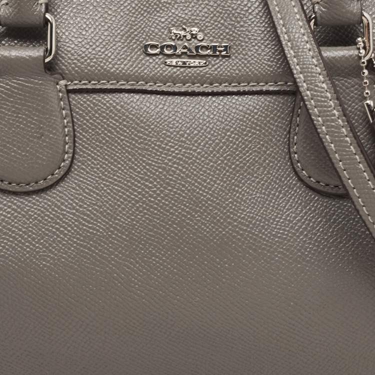 Pre Owned Coach Grey Leather Mini Bennett Satchel
