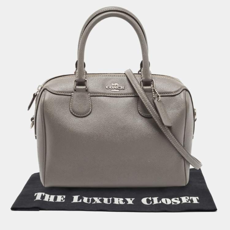 Pre Owned Coach Grey Leather Mini Bennett Satchel