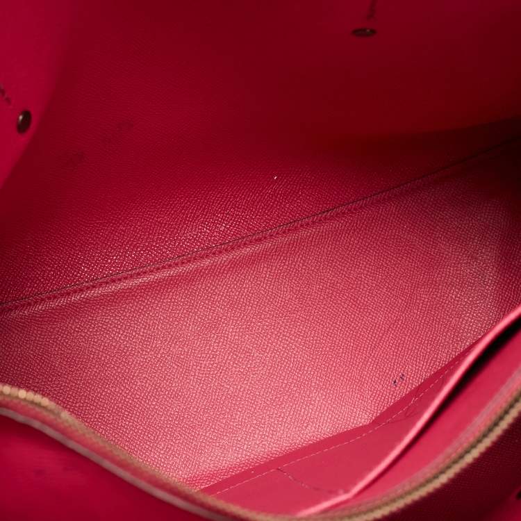 Pre Owned Coach Red/Beige Leather And Coated Canvas Charlie Carryall Tote