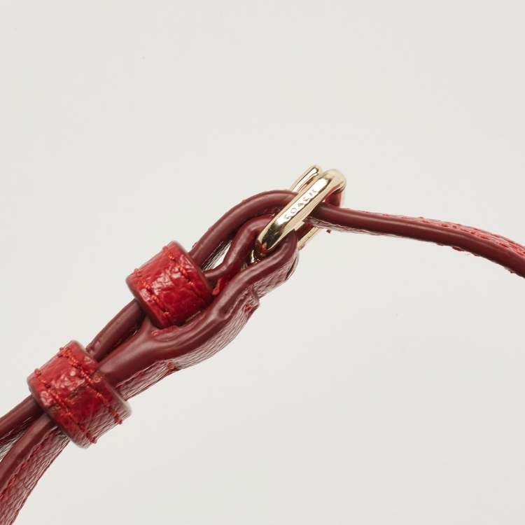 Pre Owned Coach Red Leather East/West Swingpack Crossbody Bag