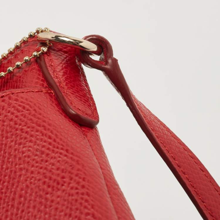 Pre Owned Coach Red Leather East/West Swingpack Crossbody Bag