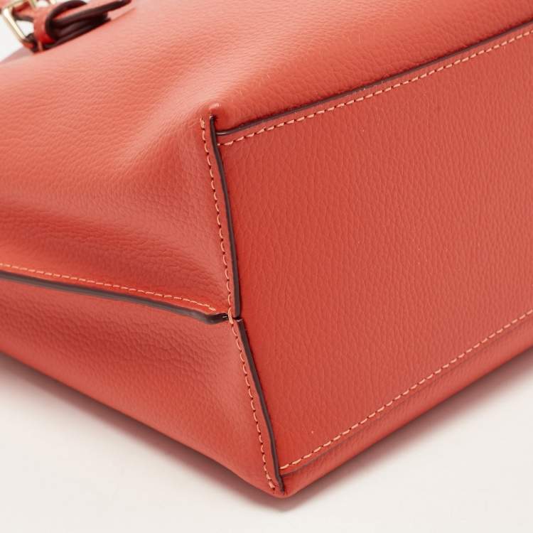 Pre Owned Coach Orange Leather Mollie 25 Tote
