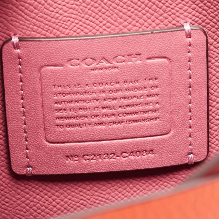 Pre Owned Coach Orange Leather Mollie 25 Tote