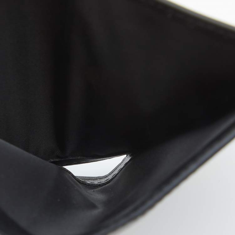 Pre Owned Coach Black/Brown Coated Canvas and  Leather Corner Zip Wallet