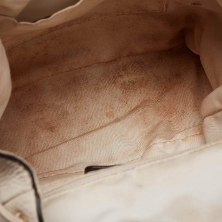 Pre Owned Coach Off White Leather Mini Billie Backpack
