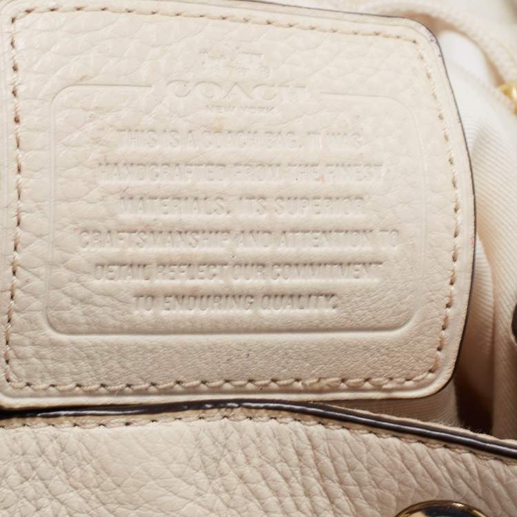 Pre Owned Coach Off White Leather Mini Billie Backpack