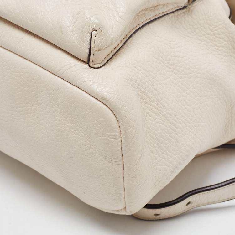 Pre Owned Coach Off White Leather Mini Billie Backpack